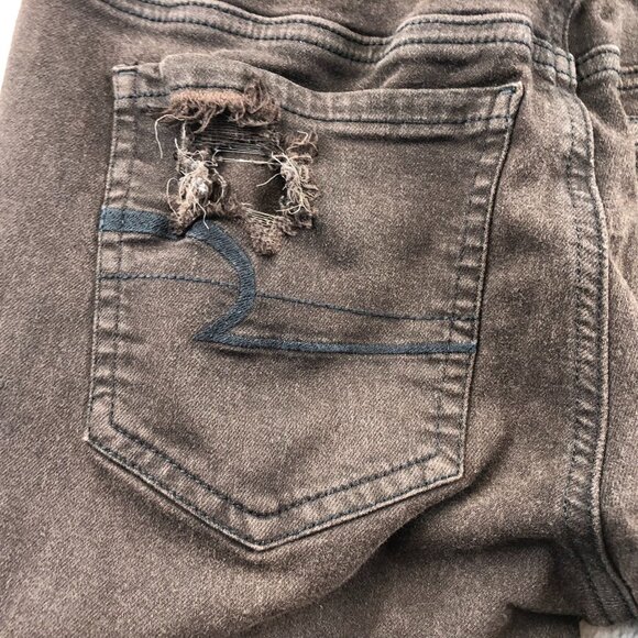 American Eagle Womens Jeans Size 4 Distressed Skinny Jeggings Brown Classic - Picture 12 of 16